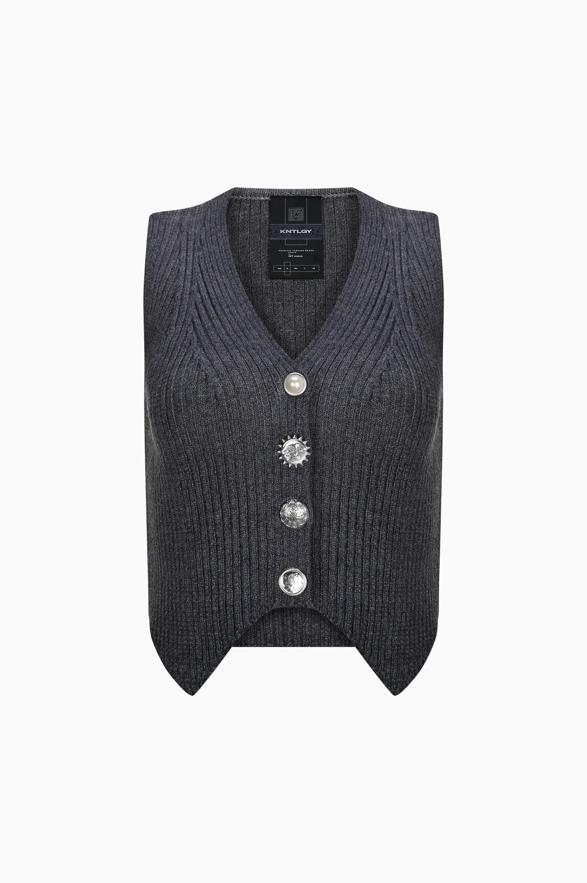 Knitology KNTLGY Multi Button Ribbed Vest