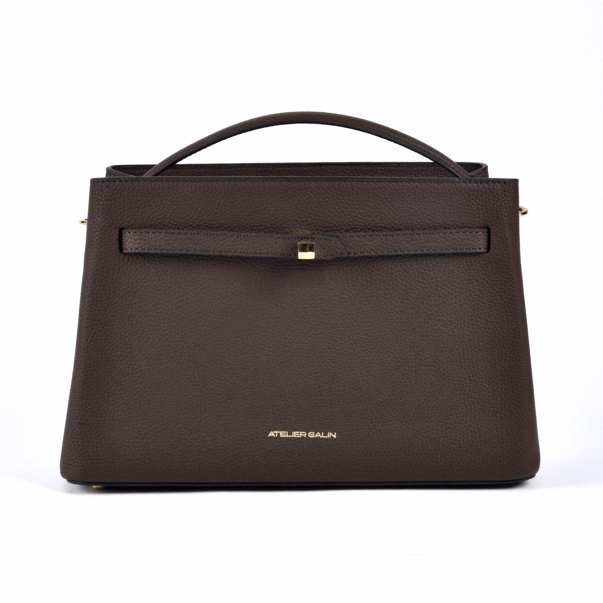 Atelier Galin Cube Lock Bag - Choco