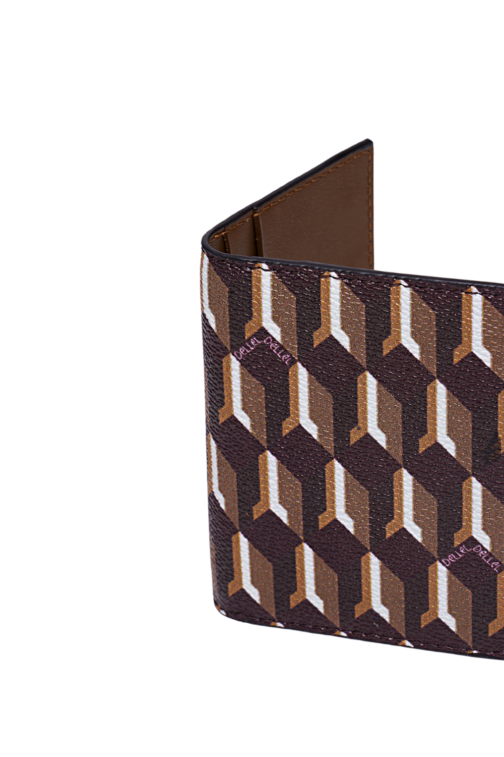 Dellel Deri Monogram Brown Card Holder