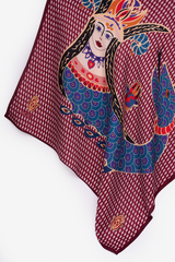 Dellel Deri Claret Red Shahmaran Monogram Scarf
