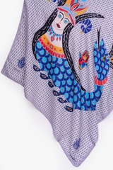 Dellel Deri Gray Shahmaran Monogram Scarf