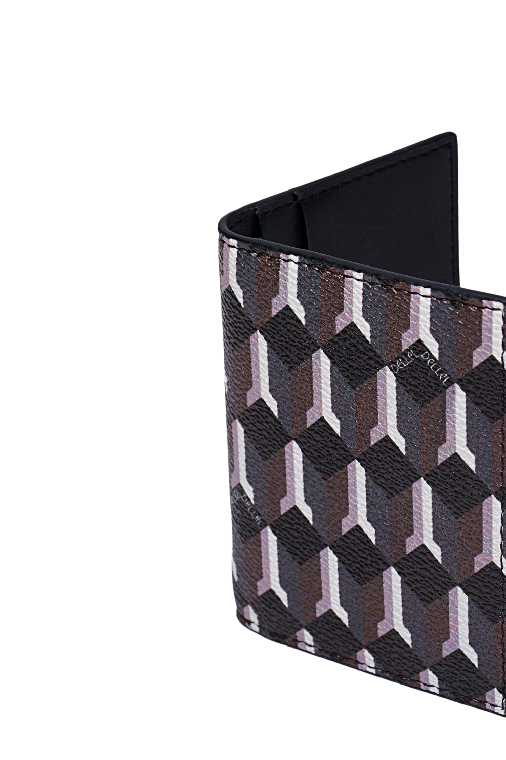 Dellel Deri Monogram Black Card Holder