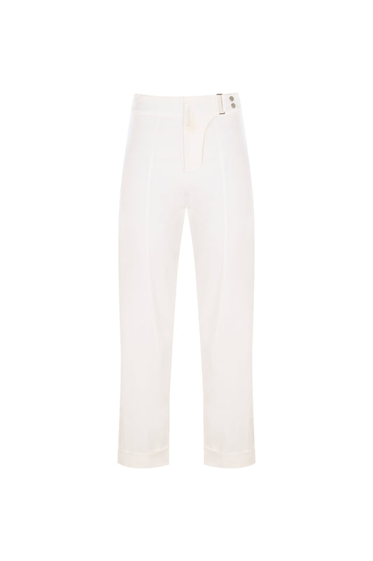Knitology KNTLGY White Carrot Fit Trousers