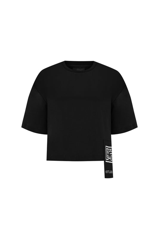 Knitology KNTLGY GEN Black Short Sleeve Crop T-Shirt
