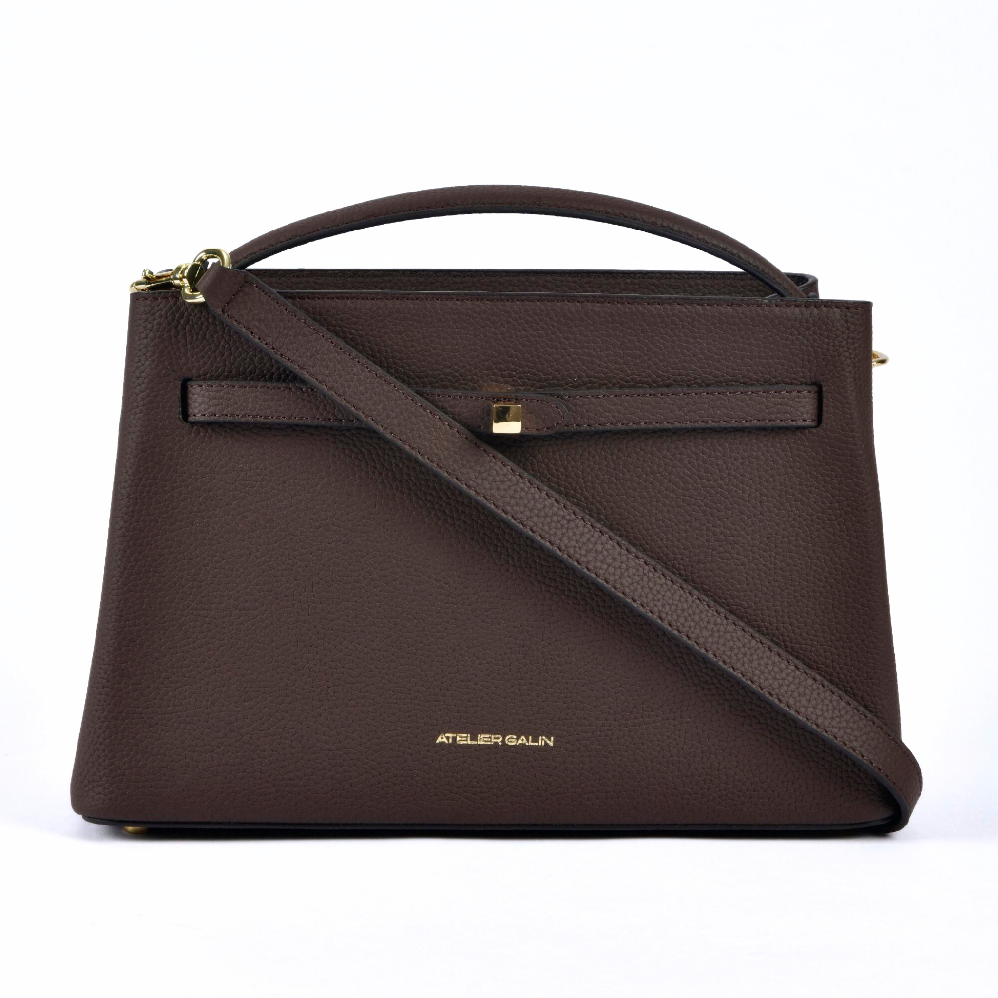 Atelier Galin Cube Lock Bag - Choco