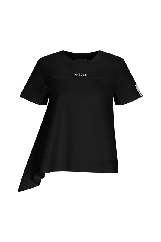 Knitology KNTLGY Black Pleated T-Shirt