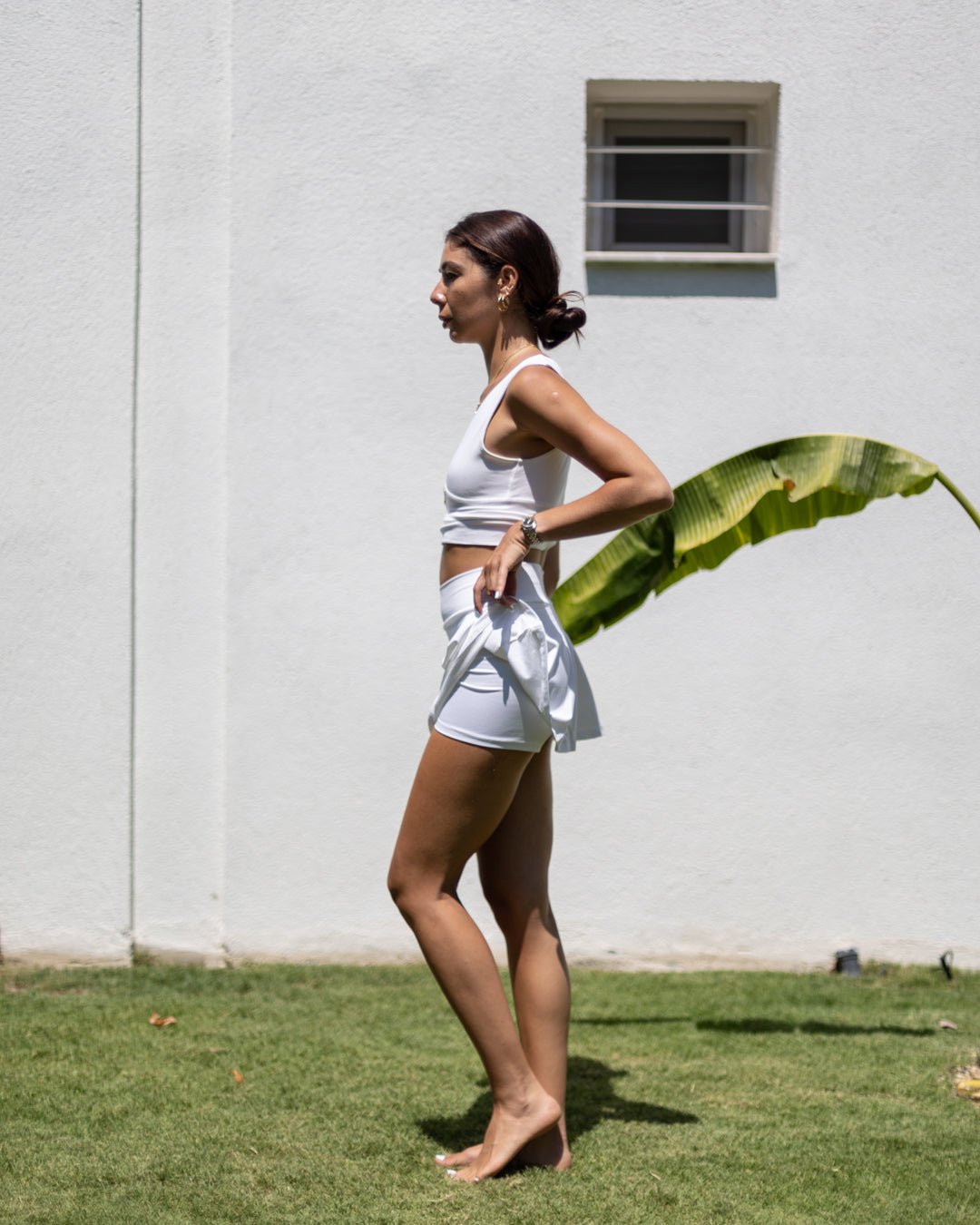 IAMLOVEIN White' Lola Ultra Mini Shorts Skirt