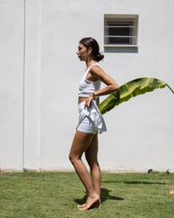 IAMLOVEIN White' Lola Ultra Mini Shorts Skirt