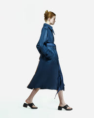 peploum Ise Trenchcoat in Underwater Blue