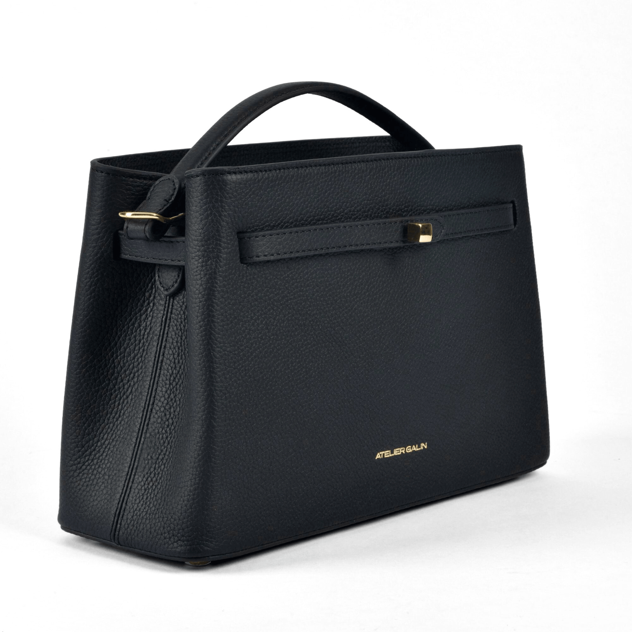 Atelier Galin Cube Lock Bag - Black & Gold