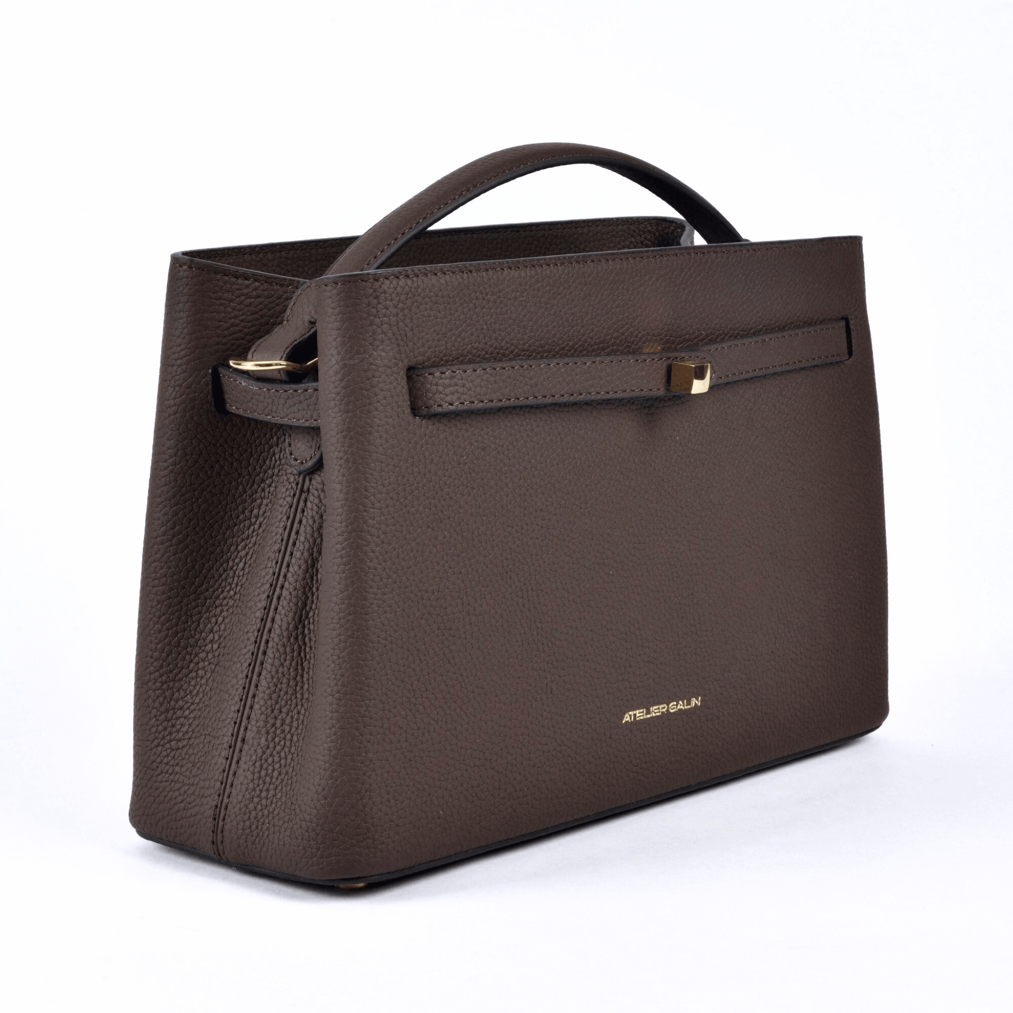 Atelier Galin Cube Lock Bag - Choco