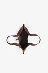 Loventa Mini Tote Bag Niesha - S Black Bİtter Brown Suede