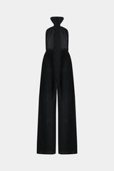 Colección Tansu New York Adjustable Glitter Belt Detailed Black Jumpsuit
