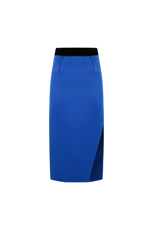 Knitology KNTLGY Opulent Blue Swirl Sateen Skirt