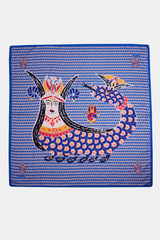 Dellel Deri Blue Shahmaran Monogram Scarf