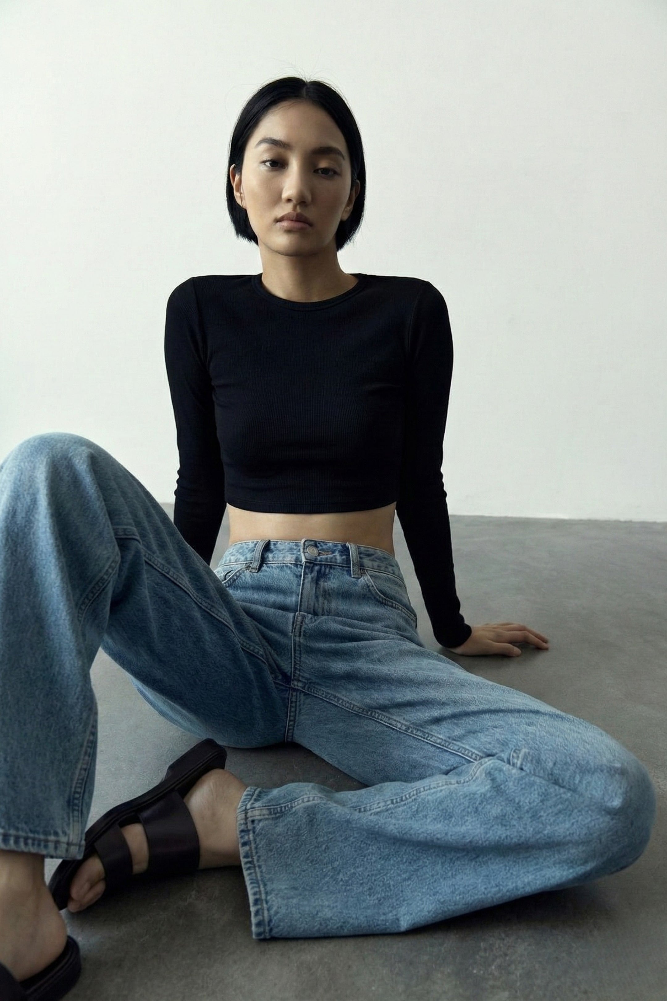 Wear Three Points Pulse Basic Black Long Sleeve T-Shirt