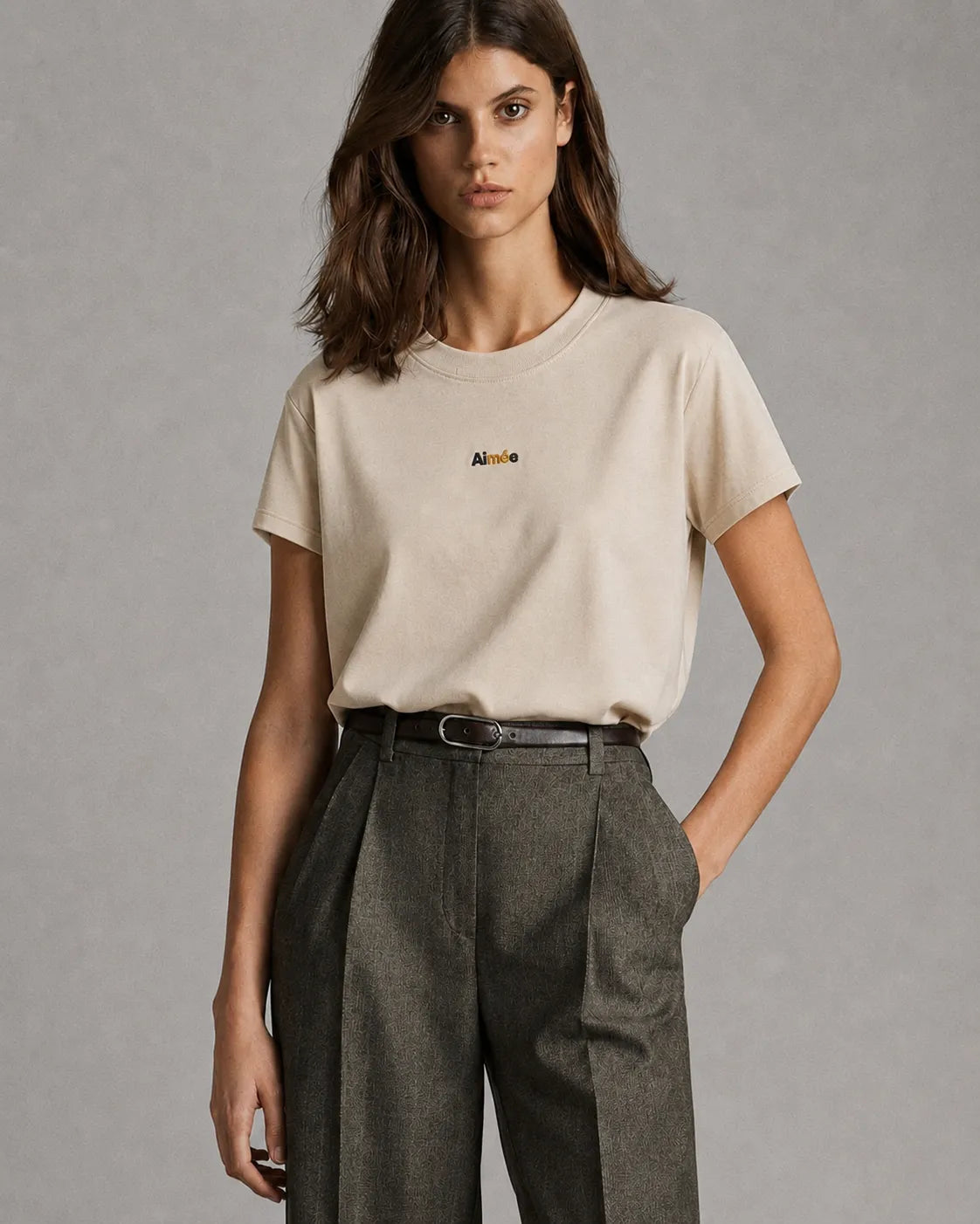 Aimée Golden Hour Soft Beige Tshirt