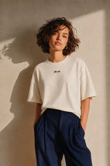 Aimée Sunbeam Oversize Drop Shoulder Ecru Tshirt