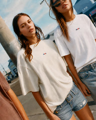 Aimée Sunrise Oversize Drop Shoulder Ecru Tshirt