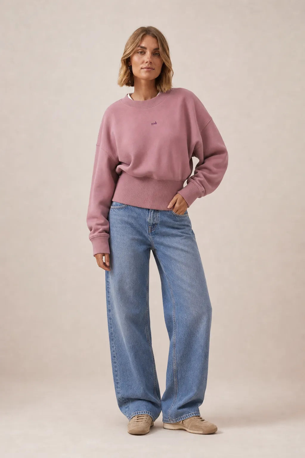Aimée Wide Waist Cincher Pink Sweatshirt