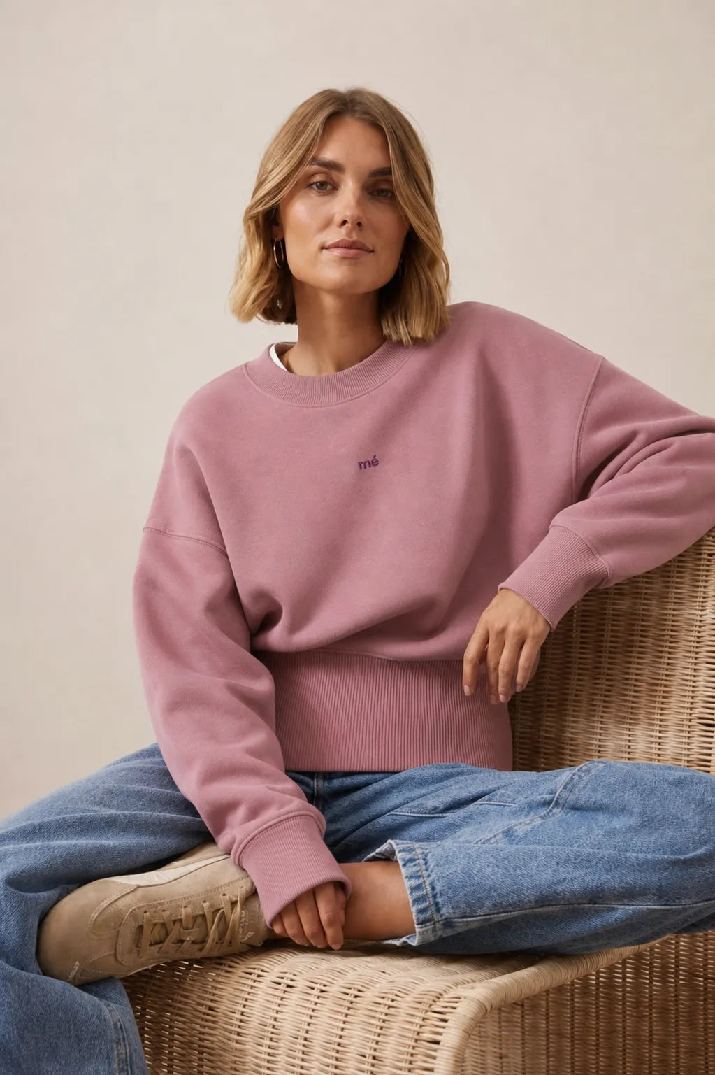 Aimée Wide Waist Cincher Pink Sweatshirt
