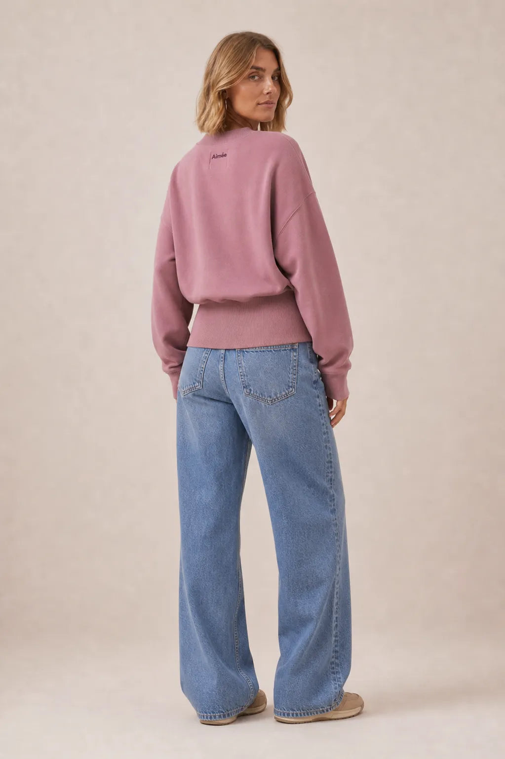 Aimée Wide Waist Cincher Pink Sweatshirt