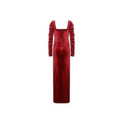Alia Studio Contessa Dress in Velvet Red Elbise