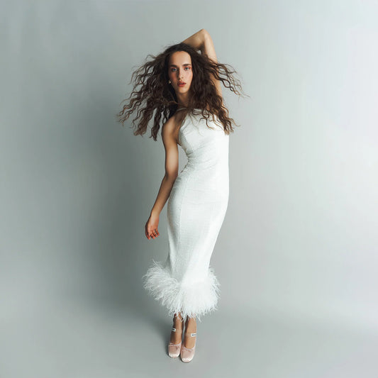Alia Studio Lily Dress in White Elbise