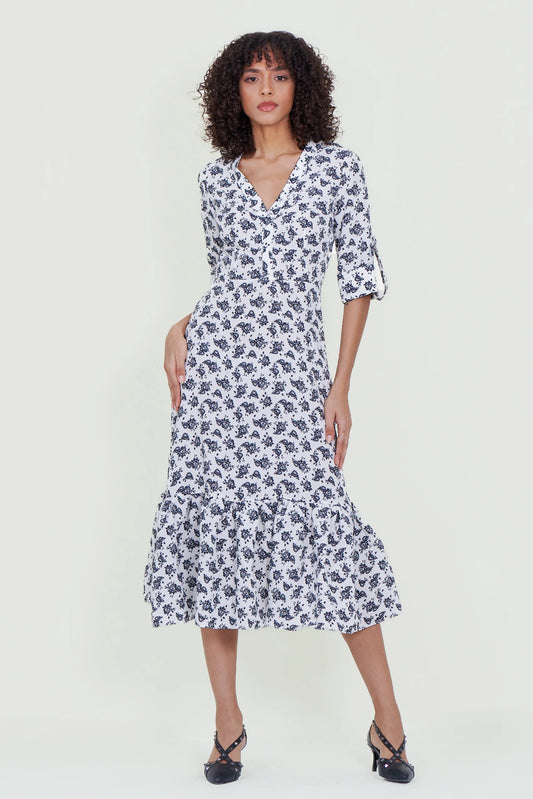 Eloshé Maxi Dress – Floral Ruffled Viscose BEDSSM101
