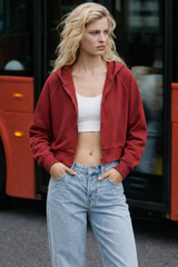 Wear Three Points Bordo Zipper Sweatshirt