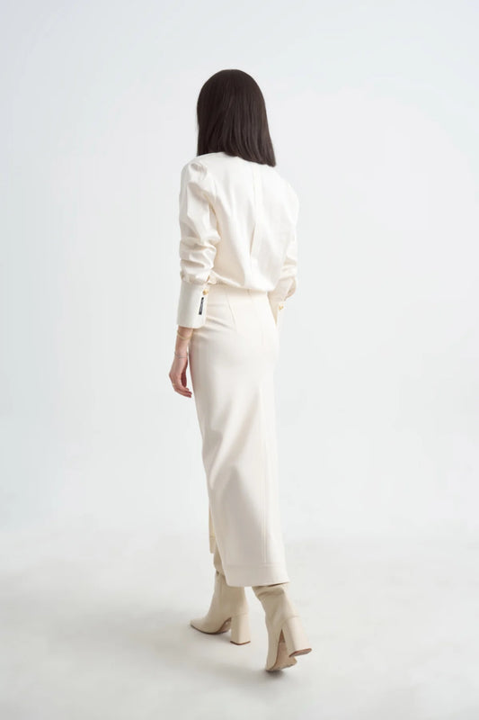Crescent Line Grace Gömlek Body Krem Rengi