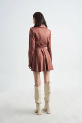 Crescent Line Miracle Blazer Dress – Brown