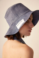 Crescent Line Mood Bucket Hat - BLUE