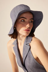 Crescent Line Mood Bucket Hat - BLUE