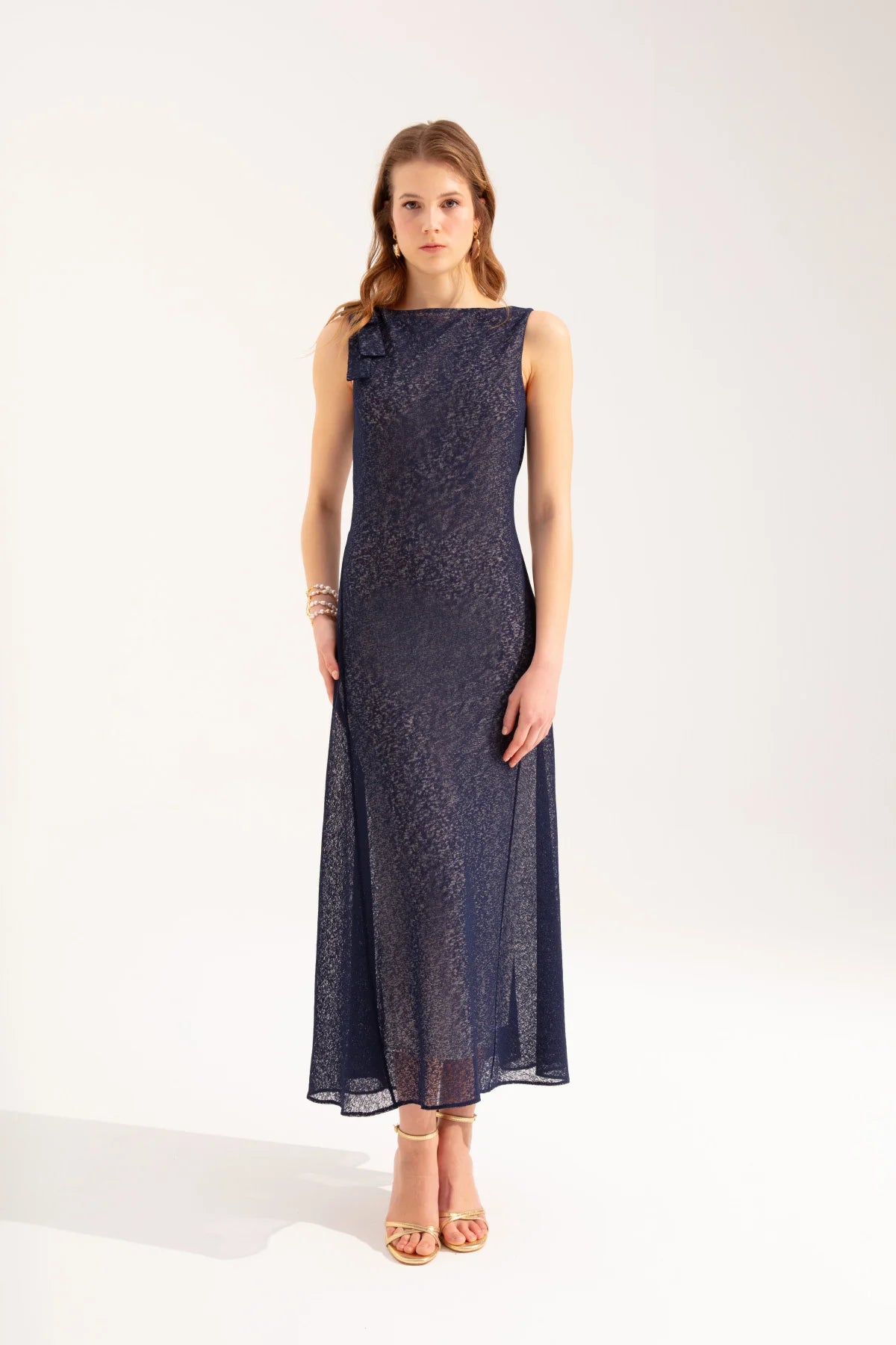 Crescent Line Moss Midi Length Dress