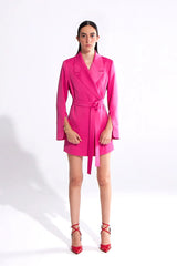 Crescent Line Solar Blazer Elbise – Pembe