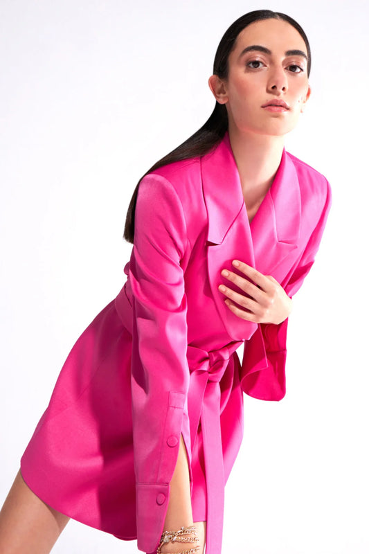 Crescent Line Solar Blazer Elbise – Pembe