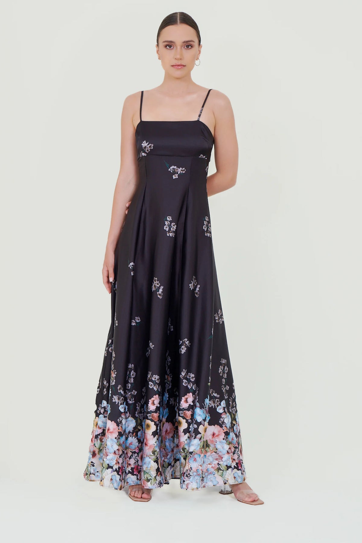 Eloshé Maxi Dress – Black Authentic Pattern with Straps DEDSSM101