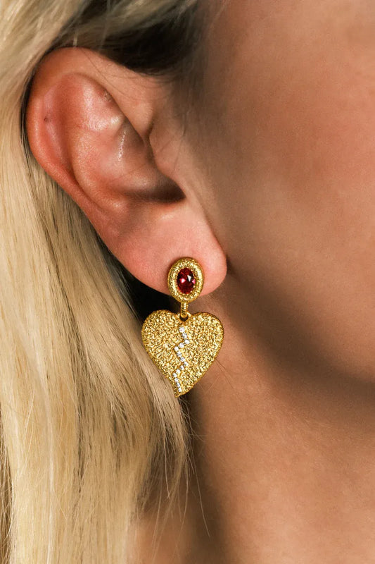 Broken Heart Stone Earring