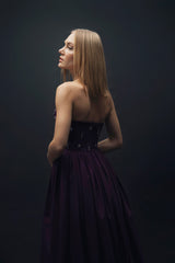 Esra Adıgüzel Viole – Purple Crystal Stone Embroidered Long Dress