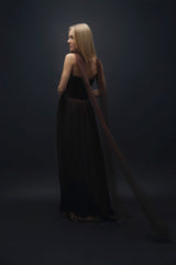 Esra Adıgüzel Bello – Brown Drape Detailed Long Dress