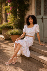 Eloshé Polka Dot Crop Top ve Ruffle Etek METPSM101