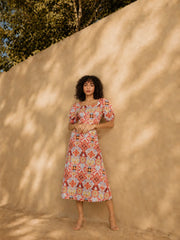 Eloshé Balloon Sleeve Crop Bluz ve Midi Etek MEDSSM101