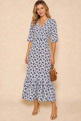 Eloshé Maxi Elbise – Floral Ruffled Viscose BEDSSM101