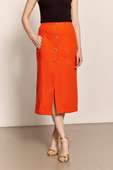 Sadie and Dione Wool Cashmere Angie Etek in Tangerine