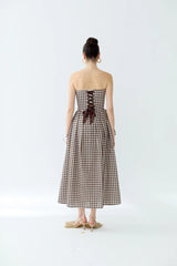 Fée Muse Marie Brown Plaid Corset Set