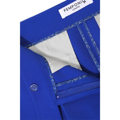 High Waisted Tailored Trouser (Blue)