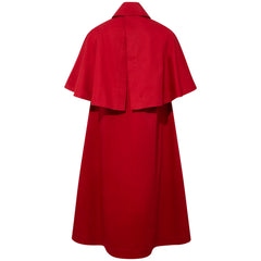 Femponiq Oversized Cape Cotton Dress (Berry Red)