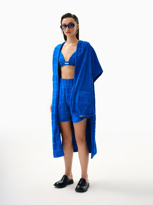 Knitology KNTLGY Unisex Blue Terry Asymmetric Kimono Towel