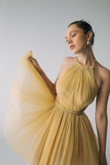 Esra Adıgüzel HEMERA – Halter Neck Crystal Stone Embroidered Mini Tulle Dress